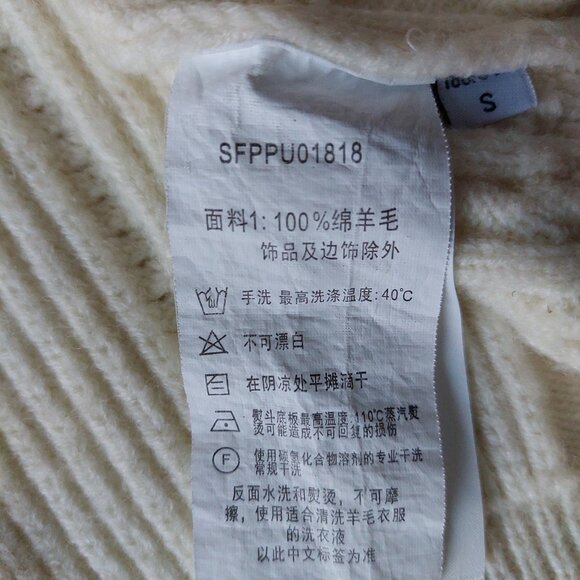 "Pointelle Knit Coatigan" Cardigan Cable Nautical Trim, Women's OverSize S - Picture 8 of 9